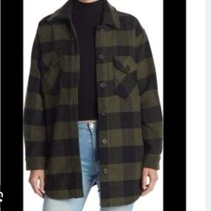 RDI Olive and Black Plaid Shacket